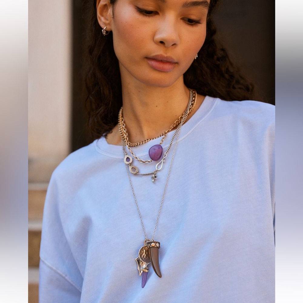 NWT Free People Zella Layer Necklace Mixed Metal Combo